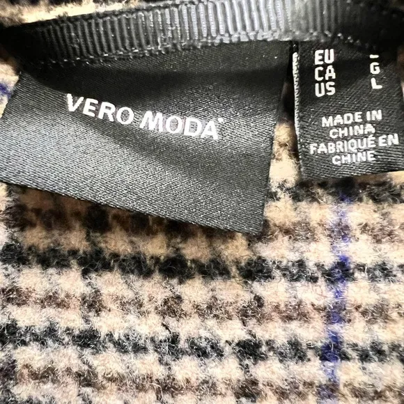 Vero Moda Wool Blend Plaid Coat