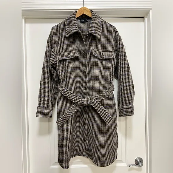 Vero Moda Wool Blend Plaid Coat