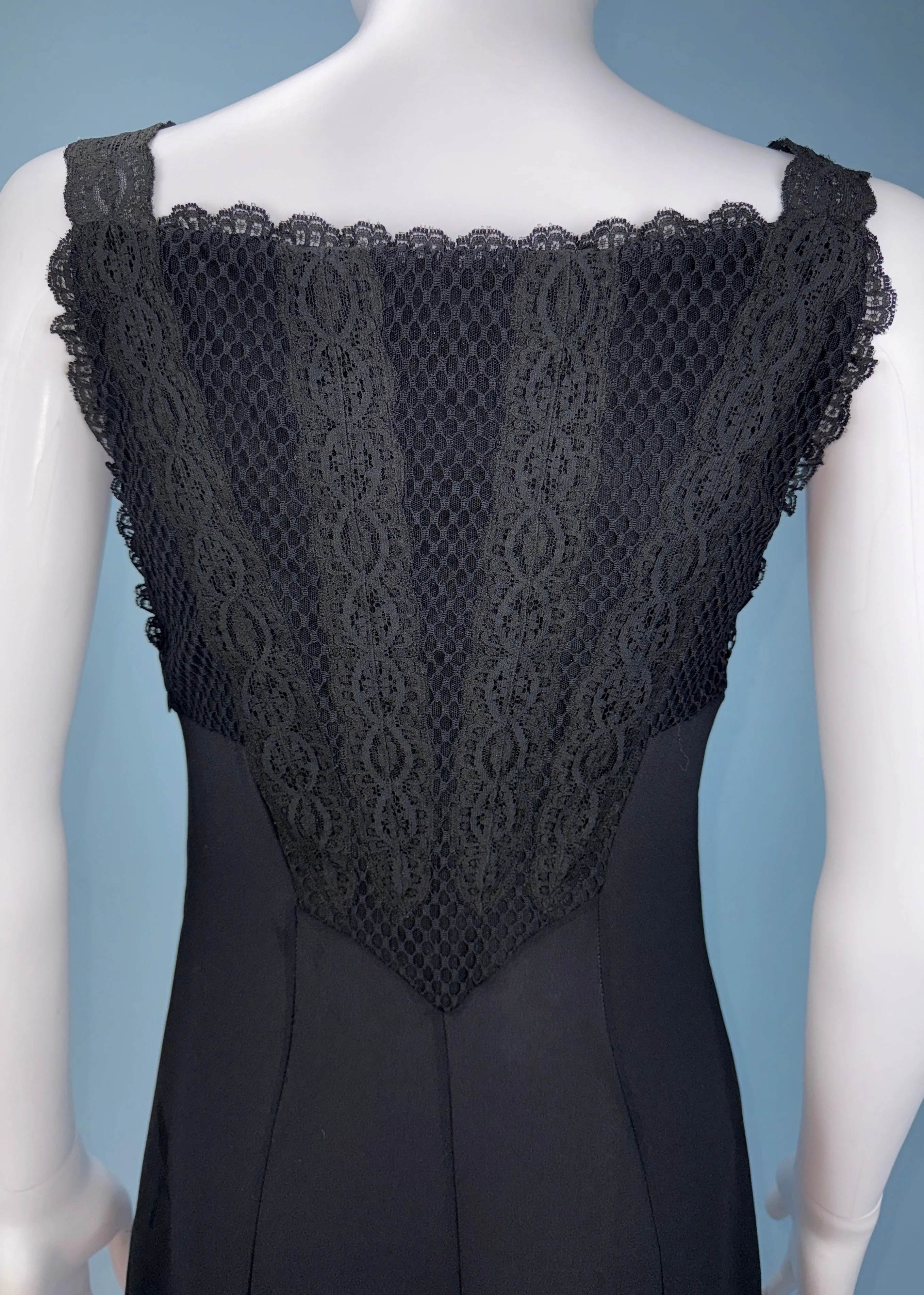 Versace Spring 1997 Runway Black Lace Bodice Dress
