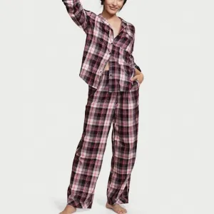 VICTORIA'S SECRET Flannel Long Pajama Set, Size S Regular