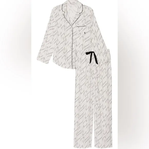 Victoria's Secret Flannel Long Pajama Set, Women's Sleepwear, PJ, Valentine gift