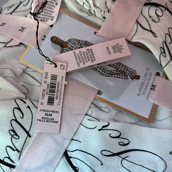 Victoria's Secret Flannel Long Pajama Set, Women's Sleepwear, PJ, Valentine gift