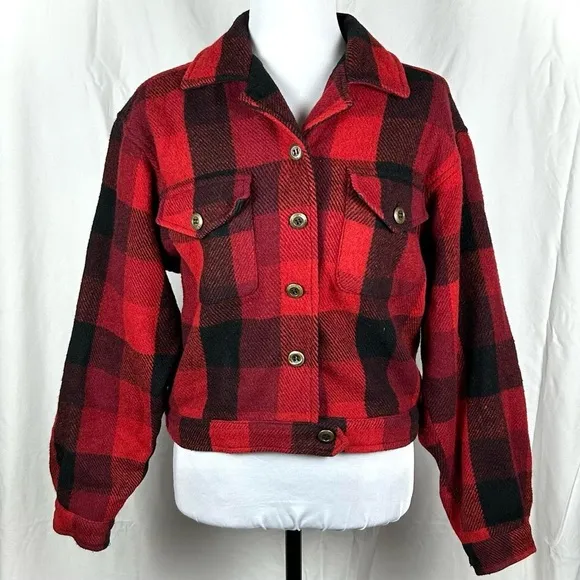 Vintage 90s Erika Casuals Buffalo Plaid Wool Jacket