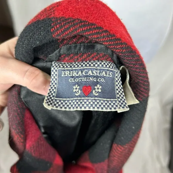 Vintage 90s Erika Casuals Buffalo Plaid Wool Jacket