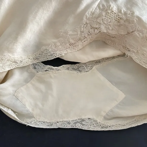 Vintage All Soft Silk Cream Panties with Imported Lace Trim