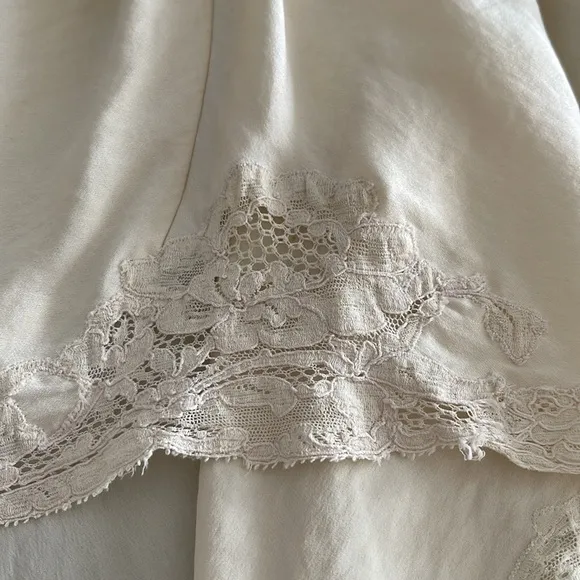 Vintage All Soft Silk Cream Panties with Imported Lace Trim