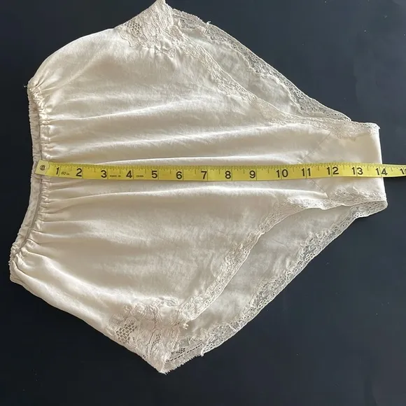 Vintage All Soft Silk Cream Panties with Imported Lace Trim