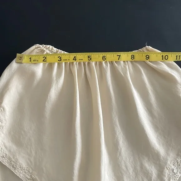 Vintage All Soft Silk Cream Panties with Imported Lace Trim
