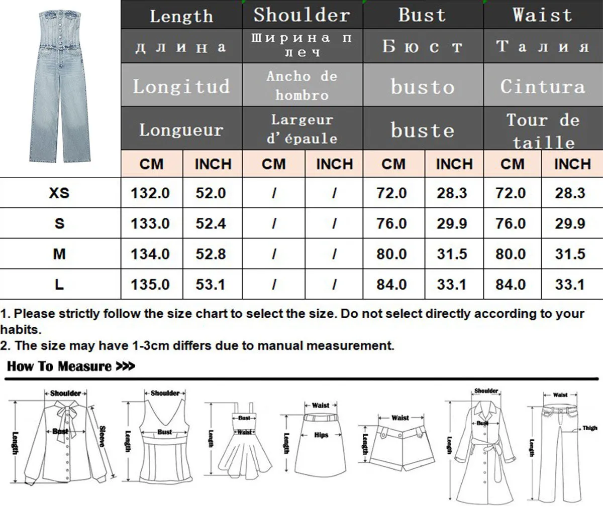 Vintage Denim Button Tube Jumpsuits