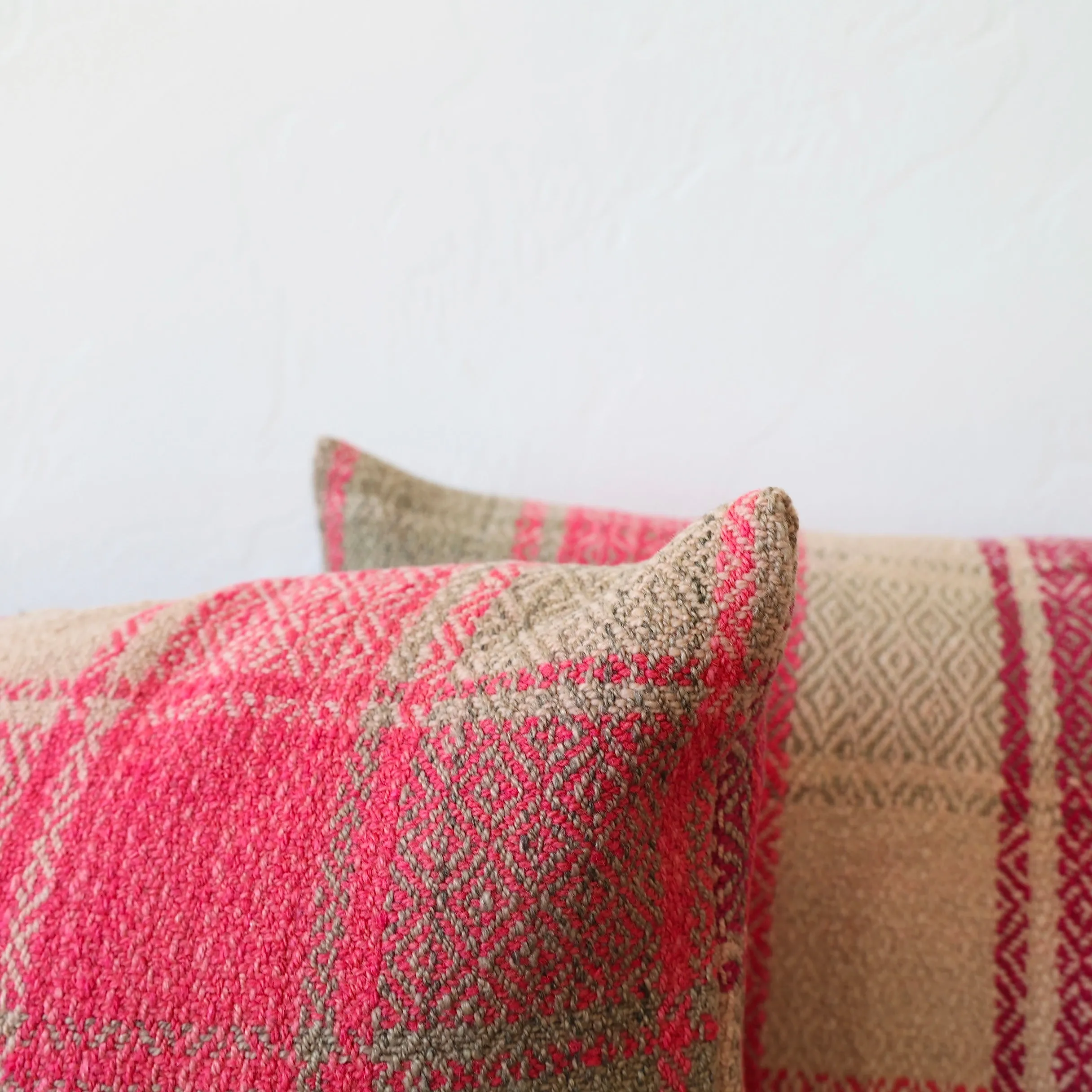 Vintage Frazada Pillow Cover - Pink Plaid