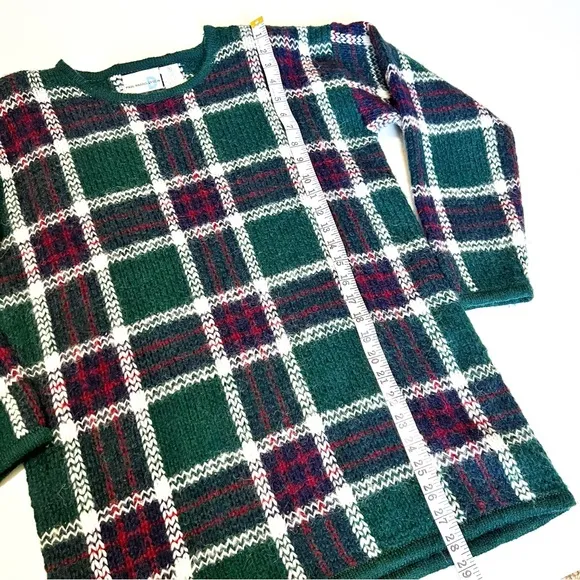 Vintage Paul Harris Design tartan plaid mohair wool sweater