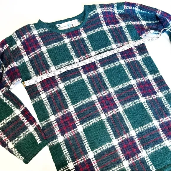 Vintage Paul Harris Design tartan plaid mohair wool sweater