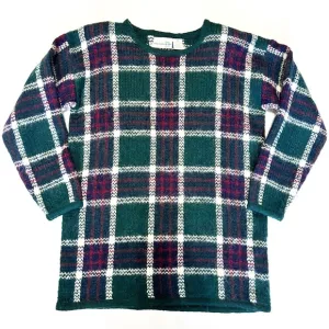 Vintage Paul Harris Design tartan plaid mohair wool sweater