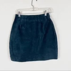 Vintage Via Max Black Mini Leather Skirt