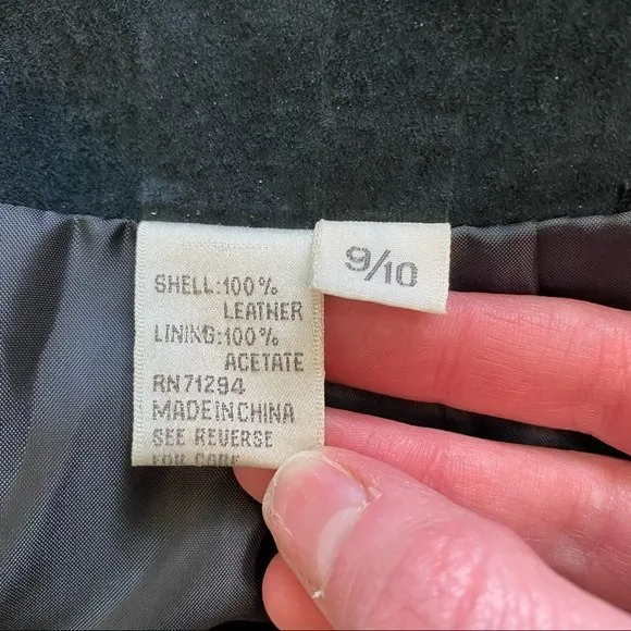 Vintage Via Max Black Mini Leather Skirt