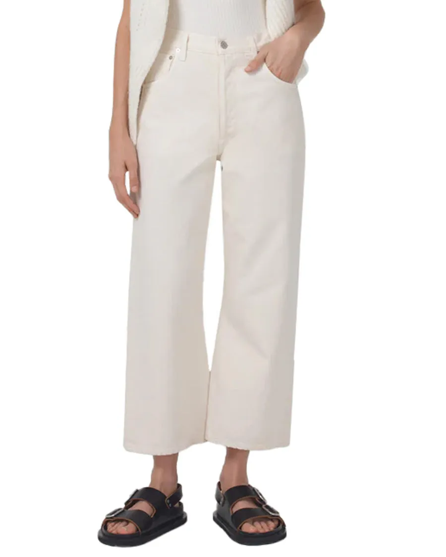 Vintage Wide Leg Denim Gaucho in Marzipan