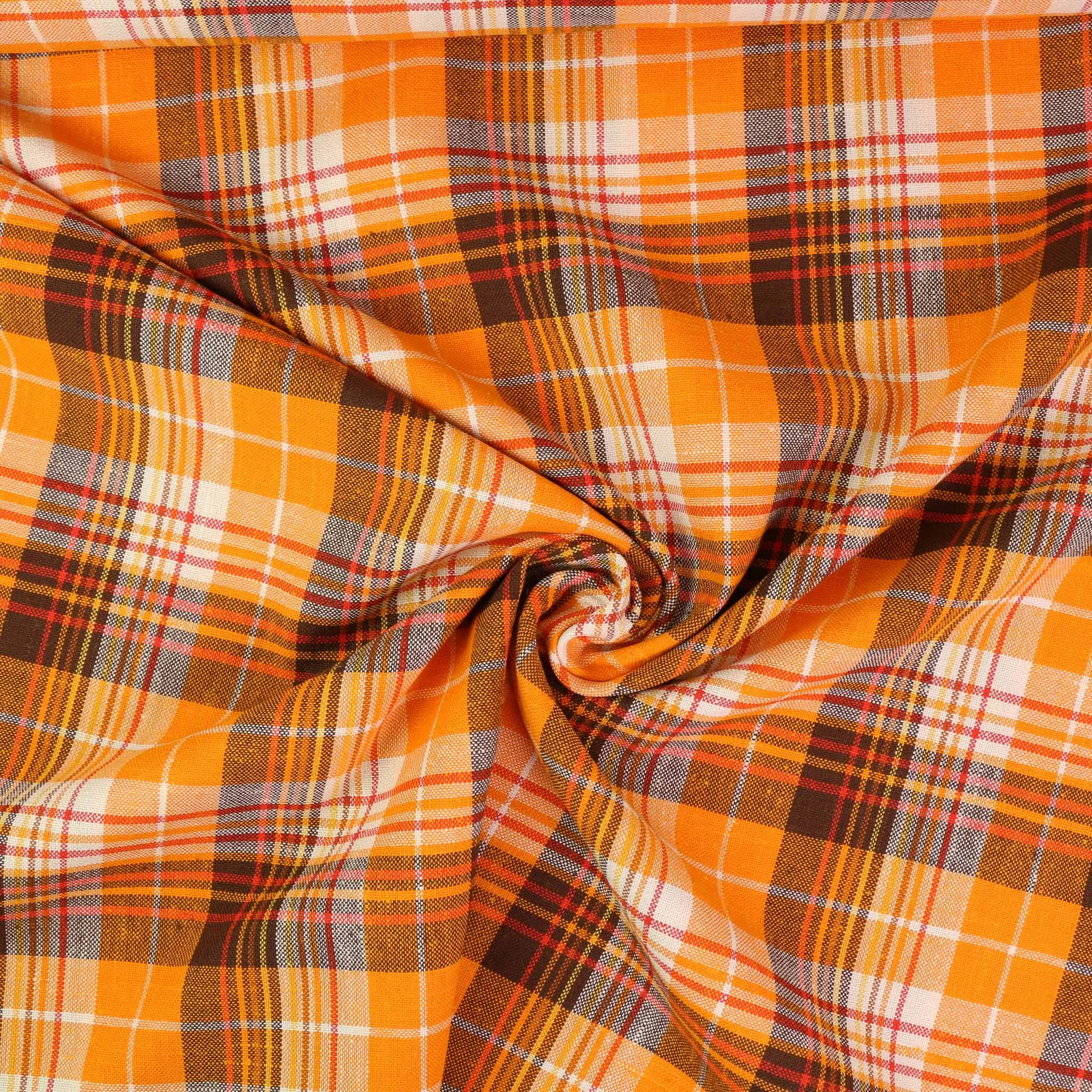 Vintage Wool blend suiting -  Orange, black