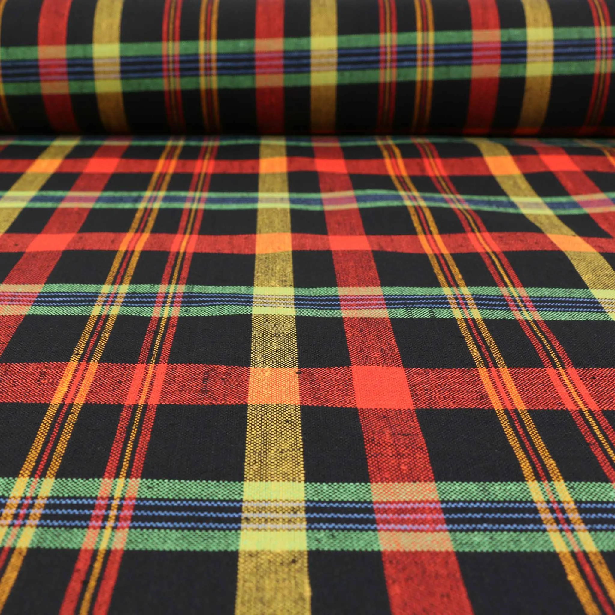 Vintage Wool blend suiting -  Orange, black