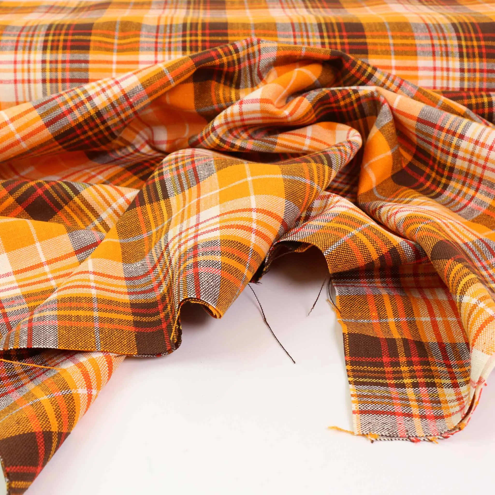 Vintage Wool blend suiting -  Orange, black