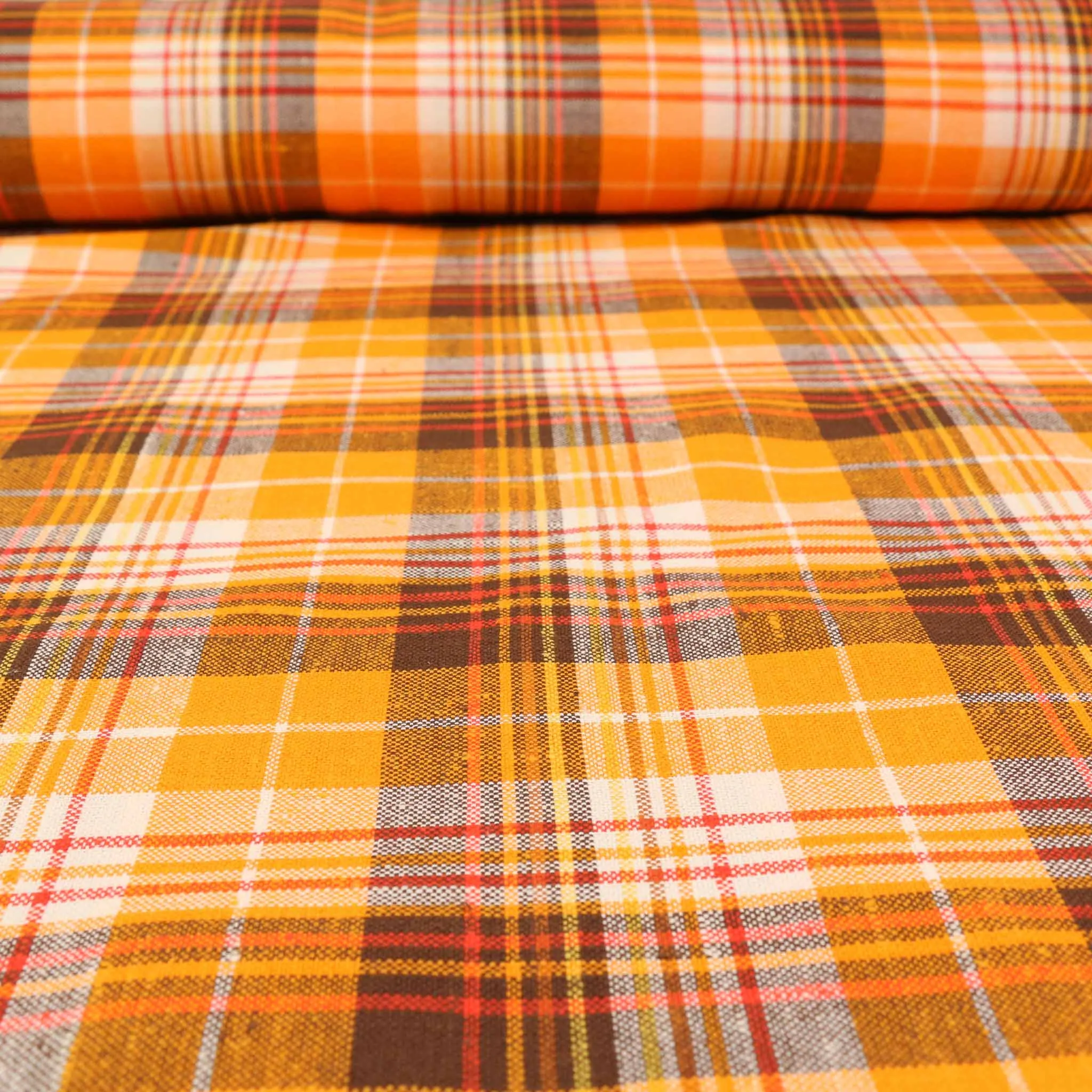 Vintage Wool blend suiting -  Orange, black