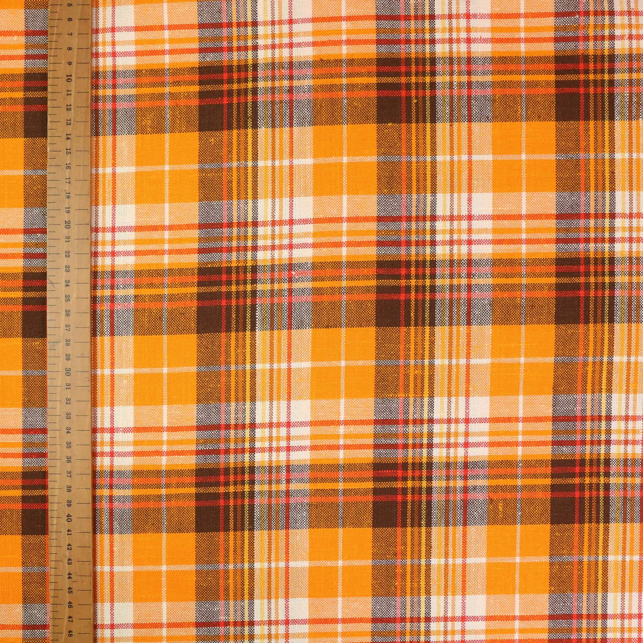 Vintage Wool blend suiting -  Orange, black