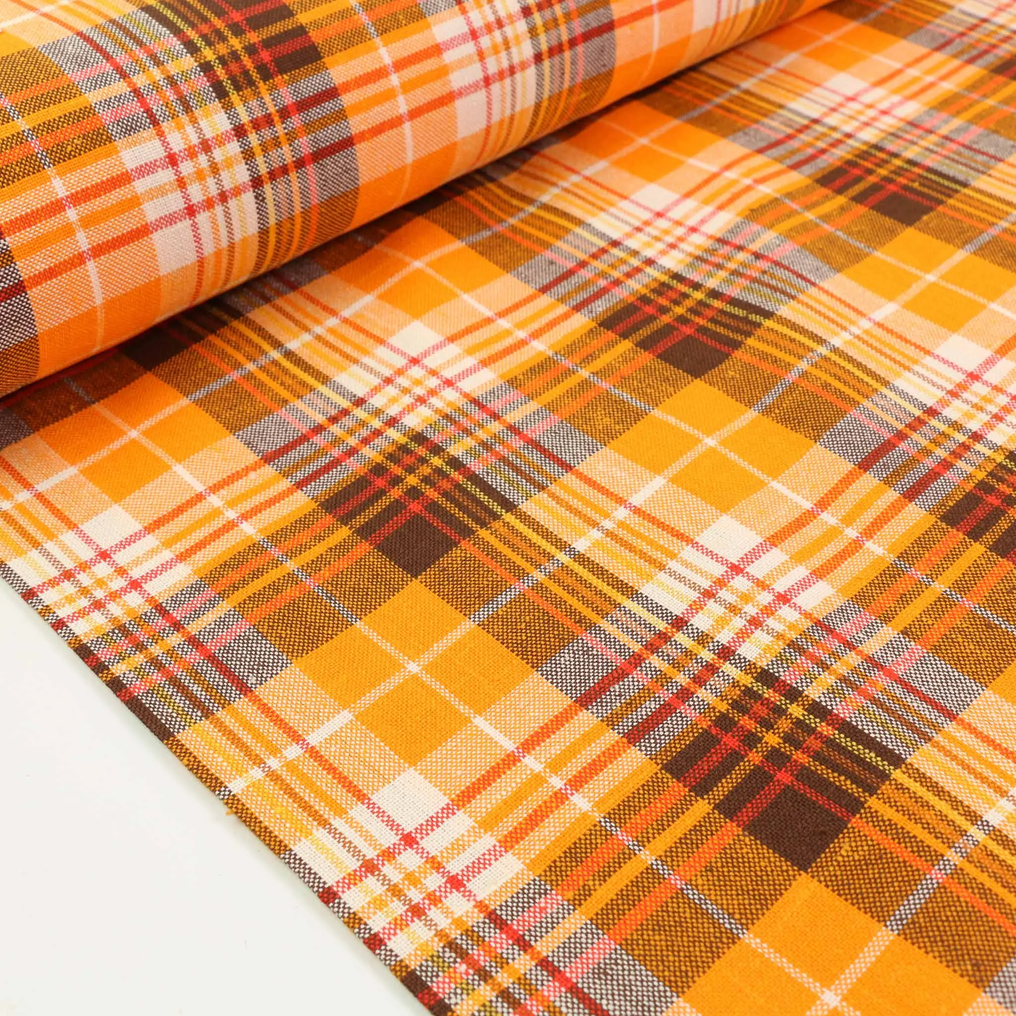 Vintage Wool blend suiting -  Orange, black