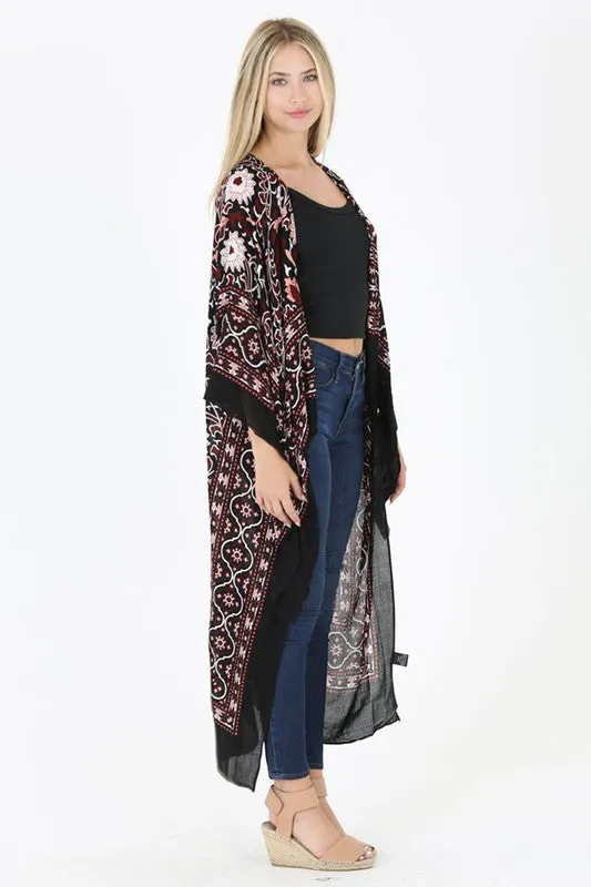 VIOLET PRINTED KIMONO