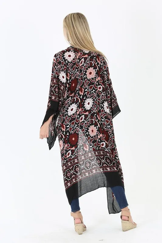 VIOLET PRINTED KIMONO