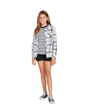 Volcom Girls Getting Rad Plaid Long Sleeve Flannel