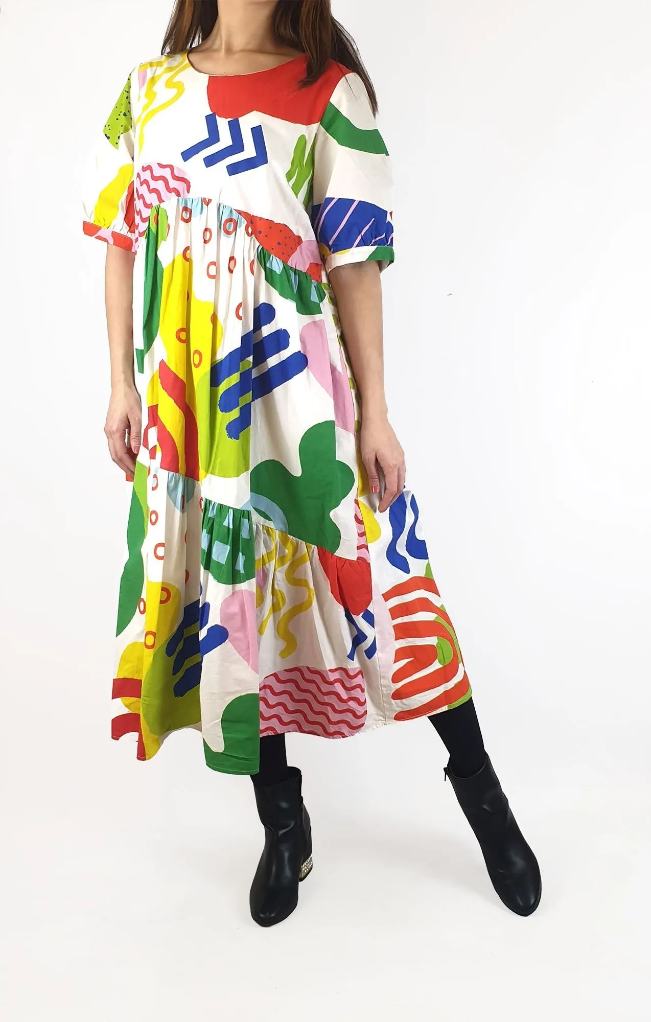 Vow Studio colourful tiered dress size 10 (RRP $249)