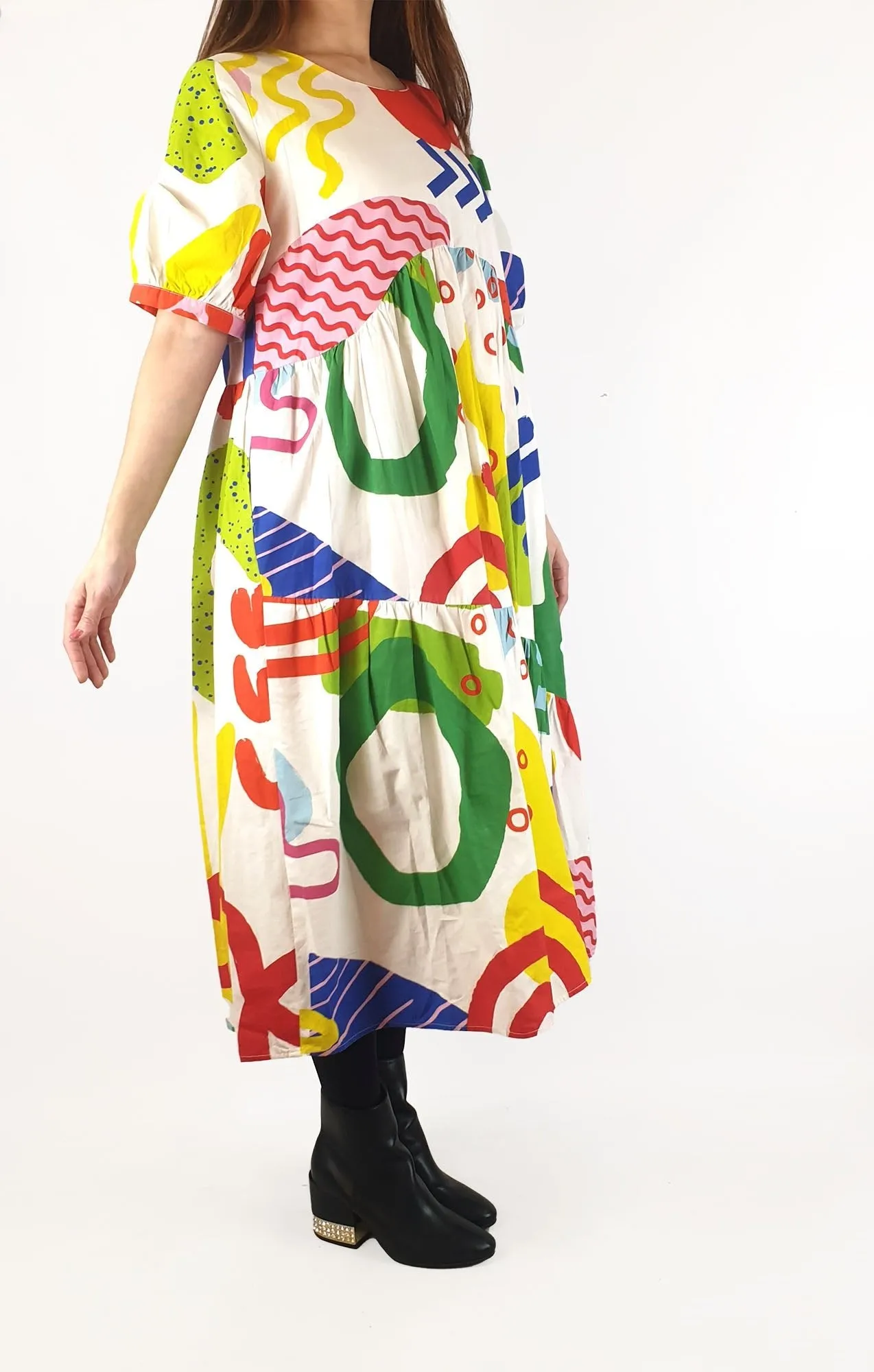 Vow Studio colourful tiered dress size 10 (RRP $249)