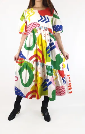 Vow Studio colourful tiered dress size 10 (RRP $249)