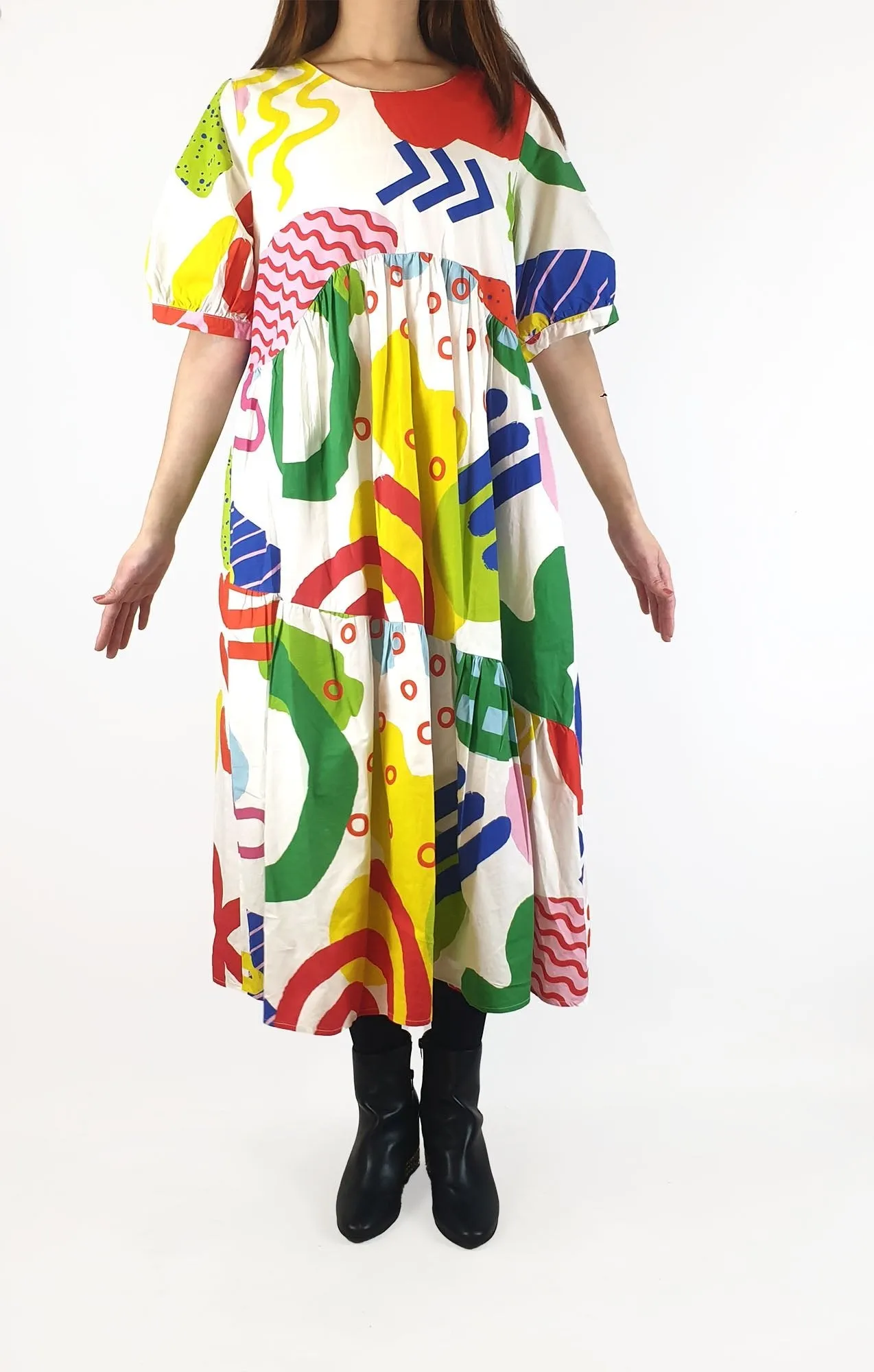 Vow Studio colourful tiered dress size 10 (RRP $249)