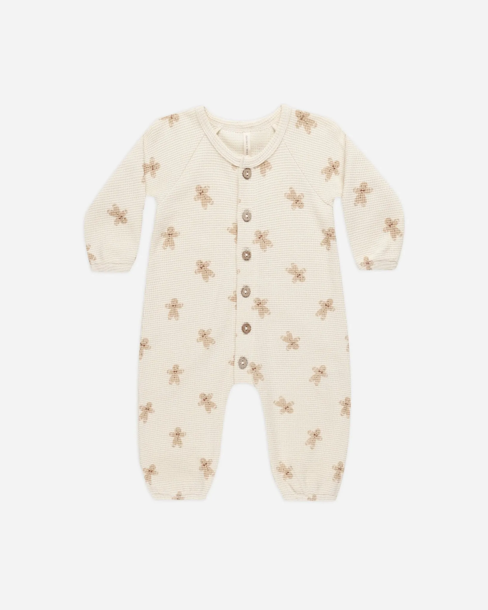Waffle Long Sleeve Jumpsuit || Gingerbread