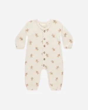 Waffle Long Sleeve Jumpsuit || Gingerbread
