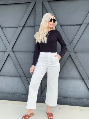 Washed Cotton Pants In White