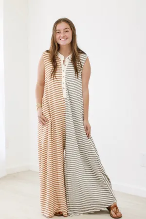 Wasted on You Striped Jumpsuit