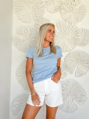 White 90’s Mom Short