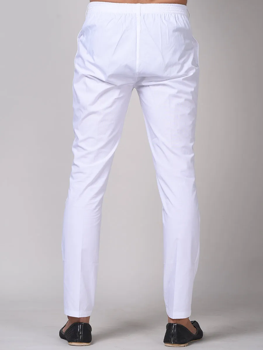 White - Cotton - Pyjama Pant For Men