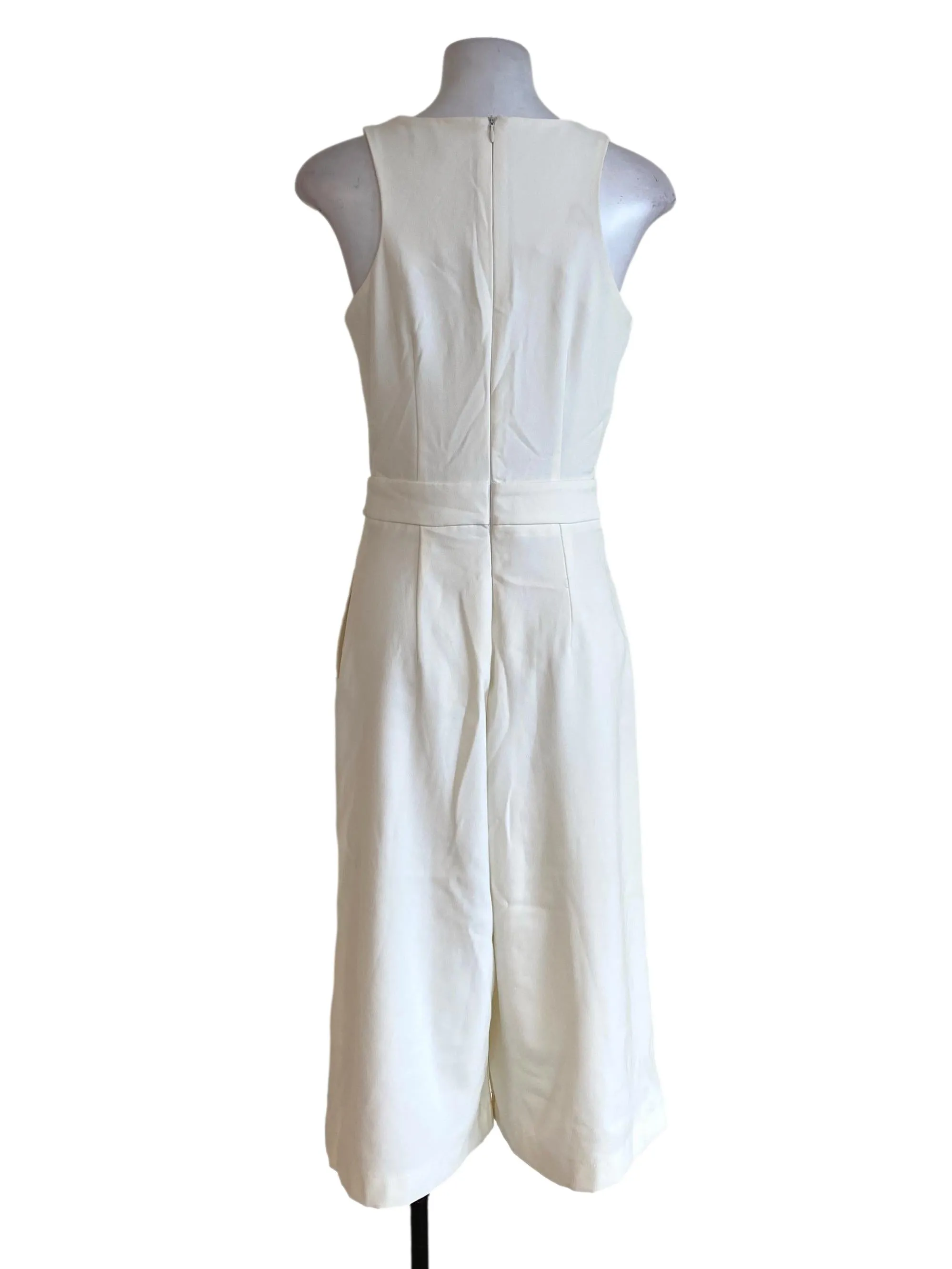 White Scoop Neck Jumpsuits