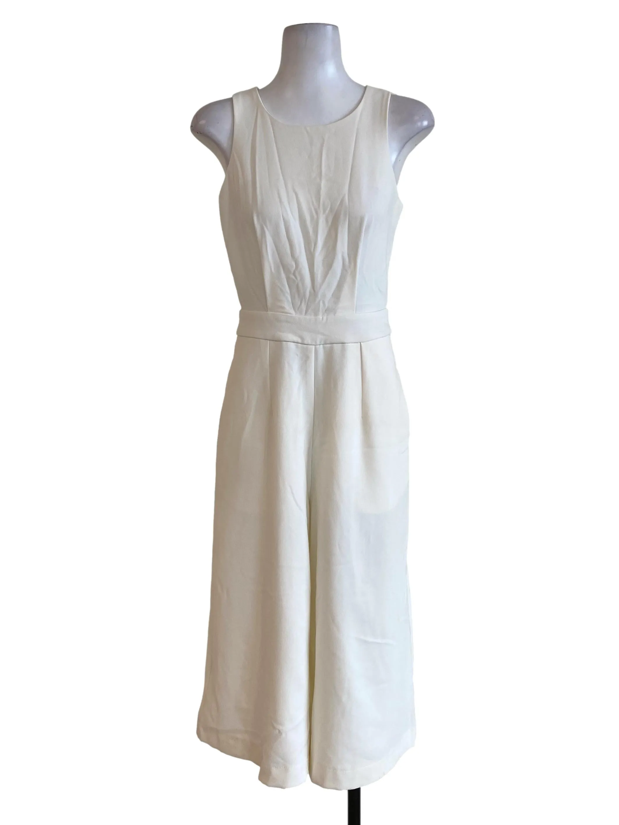 White Scoop Neck Jumpsuits