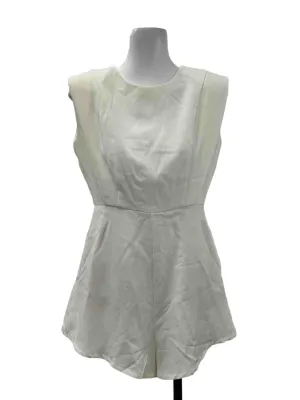 White Short Sleeves Romper