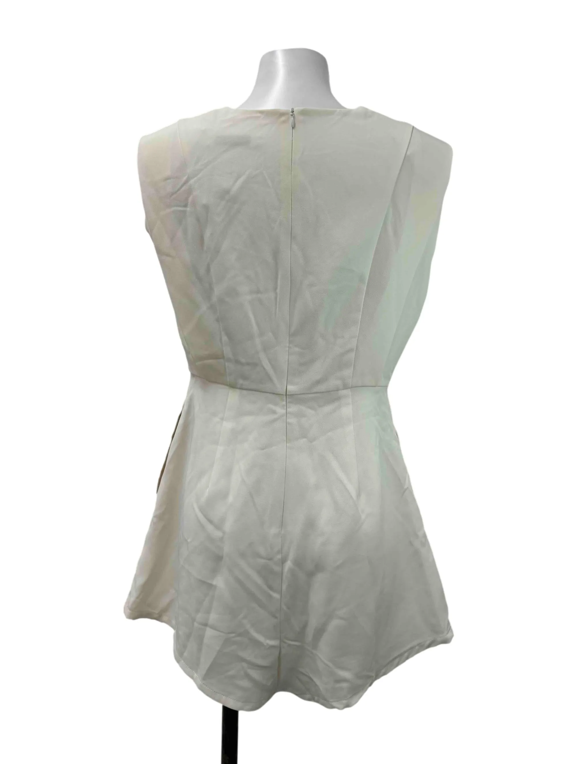 White Short Sleeves Romper