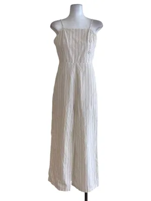White Striped Jumpsuits