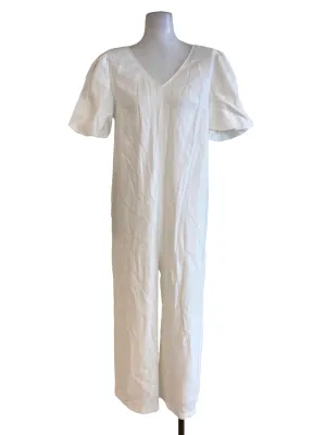 White V Neck Jumpsuits
