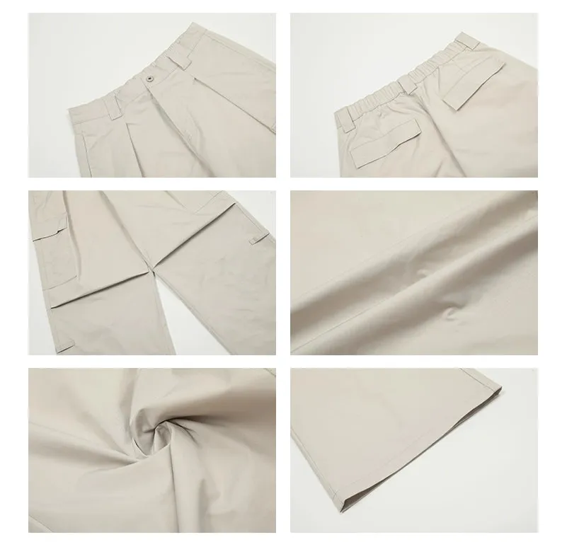 White Wide-Leg Cargo Pants
