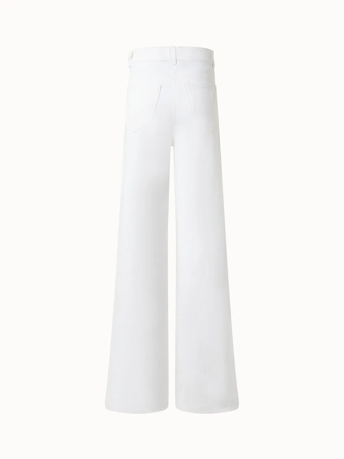 Wide Cotton Denim Stretch Pants