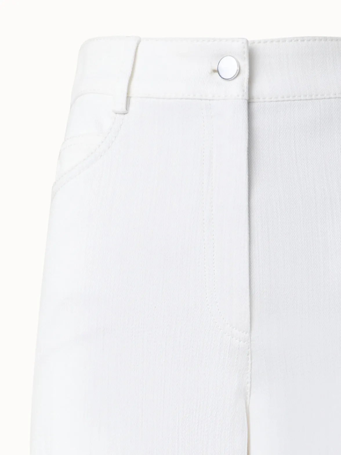Wide Cotton Denim Stretch Pants