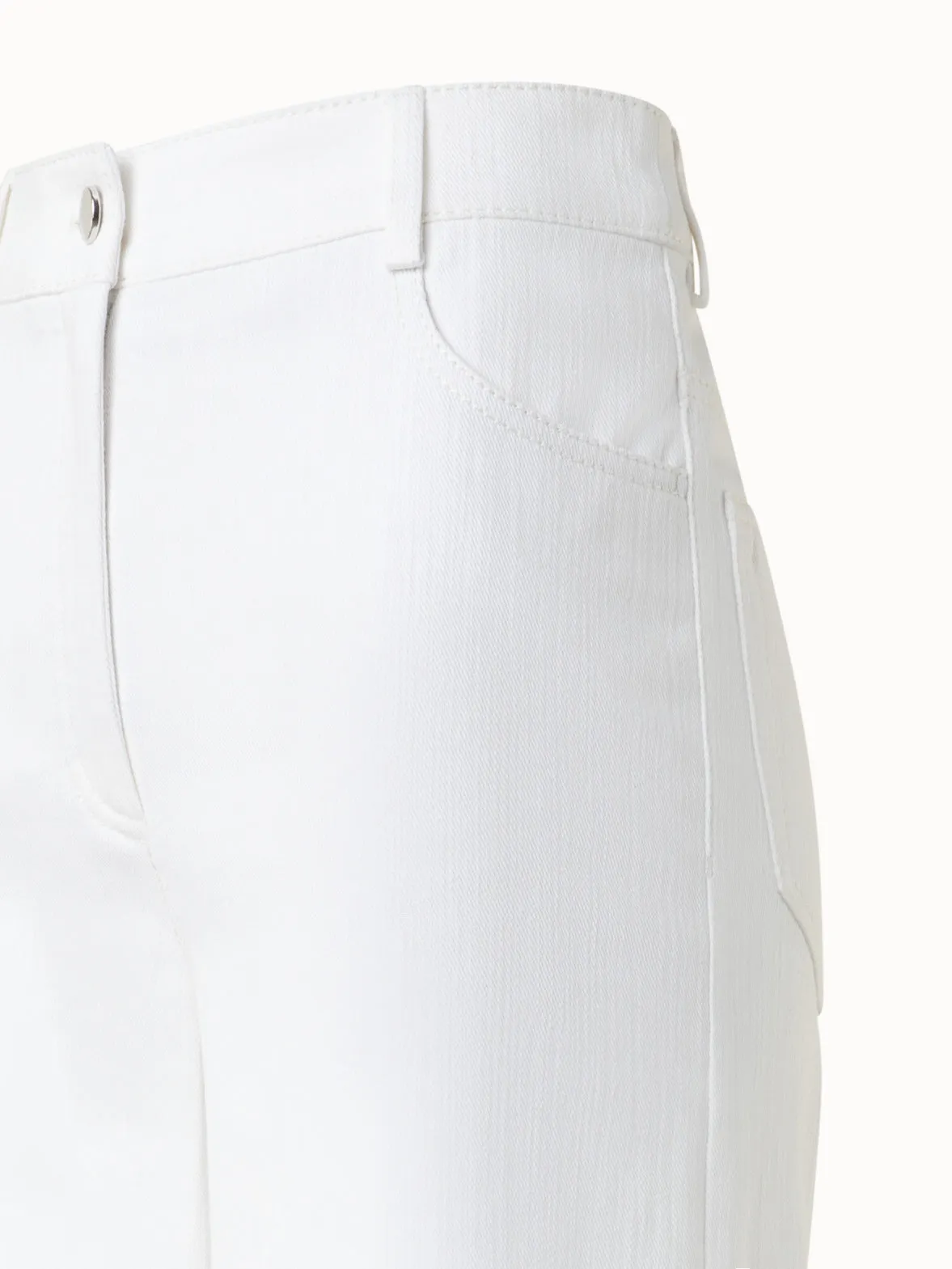 Wide Cotton Denim Stretch Pants