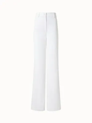 Wide Cotton Denim Stretch Pants